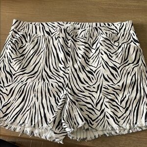 Workshop Republic Clothing Black and White Jean Shorts for Effortless Style